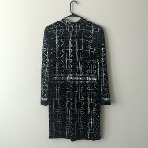 Black Velvet Sequined Party Dress